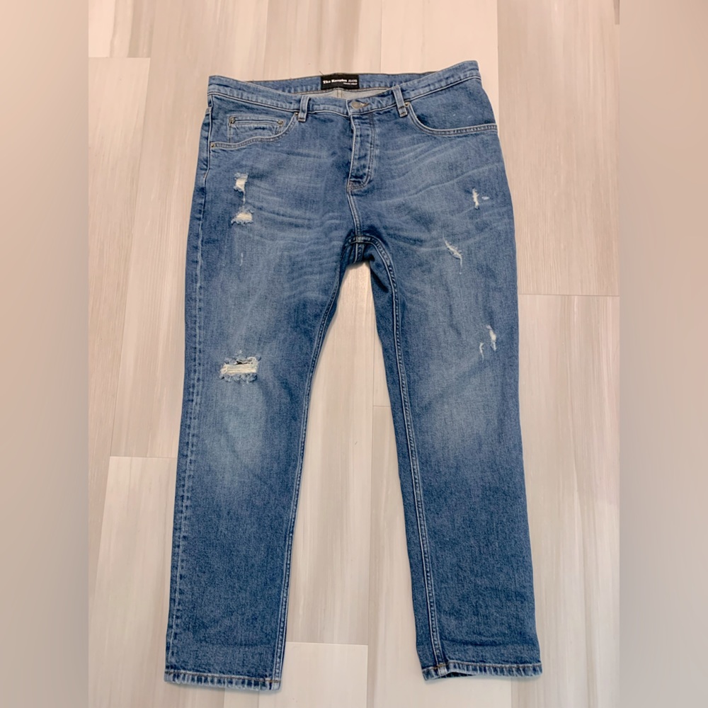 The Kooples Short Drop button fly jeans w/skull rivets